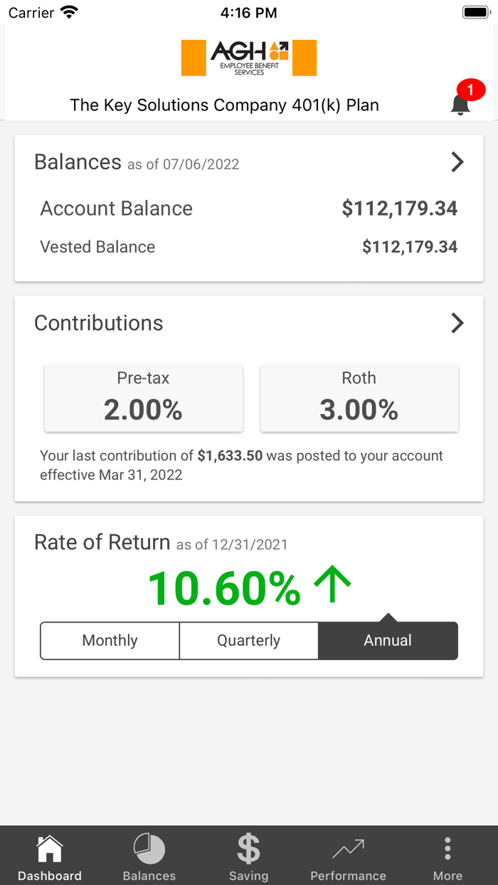 AGH Participant Retirement App