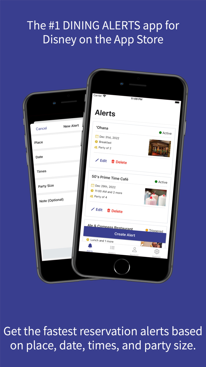 Dining Alerts for Disney Parks