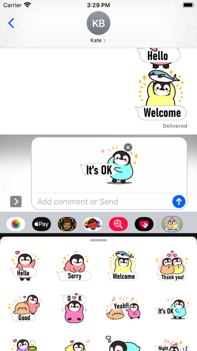 Cute Penguin 7 Stickers pack screenshot 2