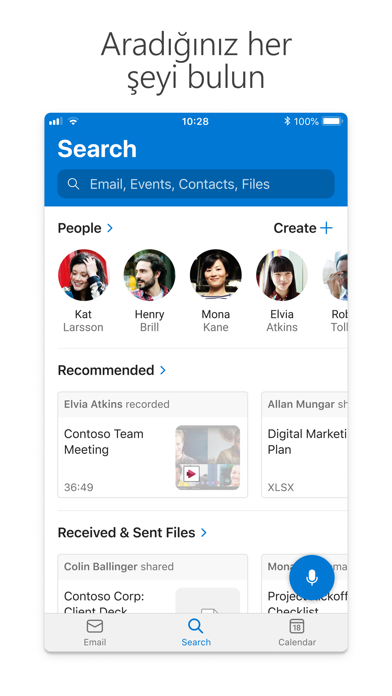 Microsoft Outlook iphone ekran görüntüleri