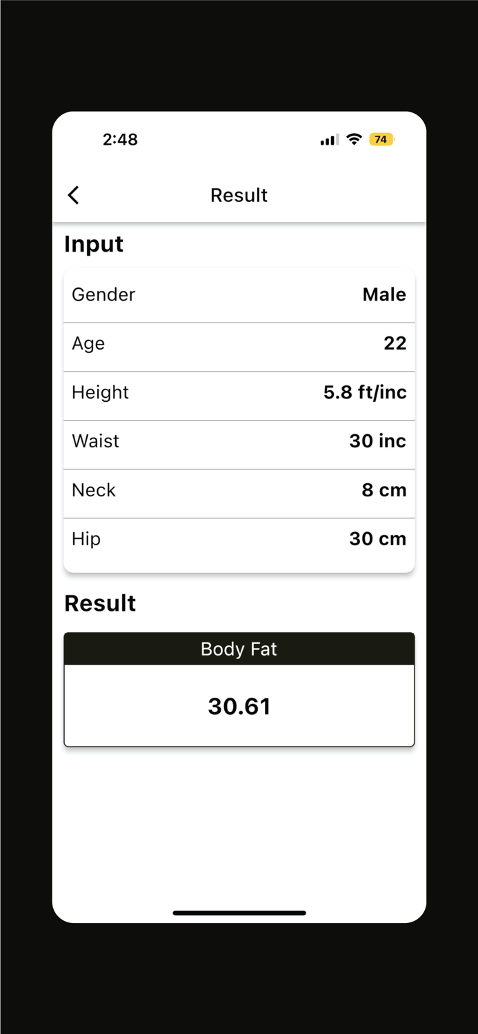 Army Fat Body Calculator