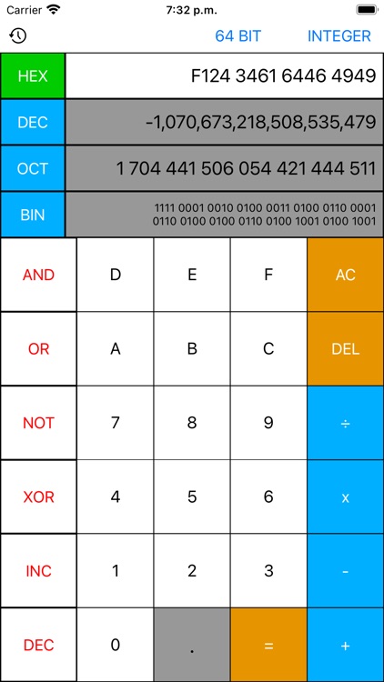 Programmer Calculator Lite screenshot-3