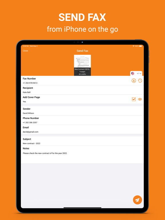 FAX App : send fax from iPhone screenshot 2