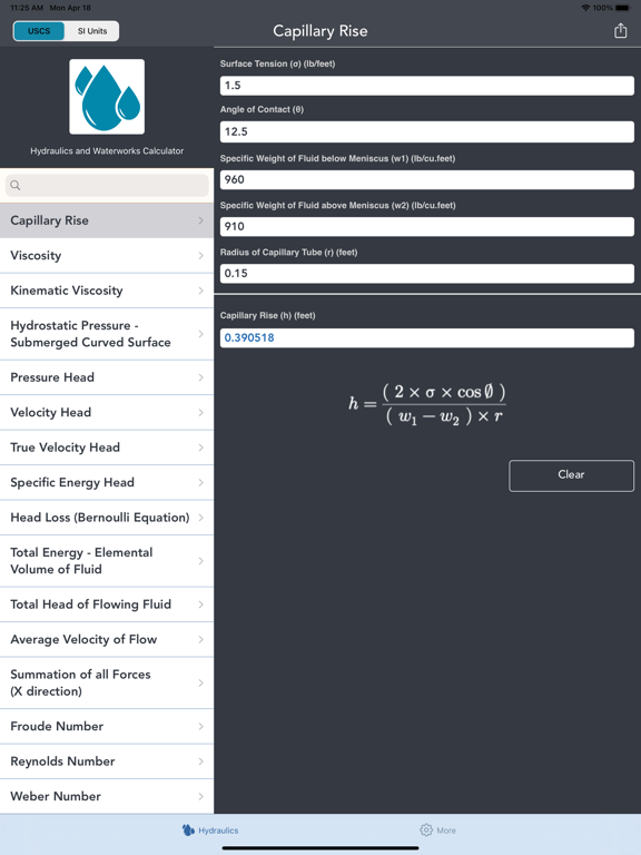 Hydraulics and Waterworks Calc screenshot 2