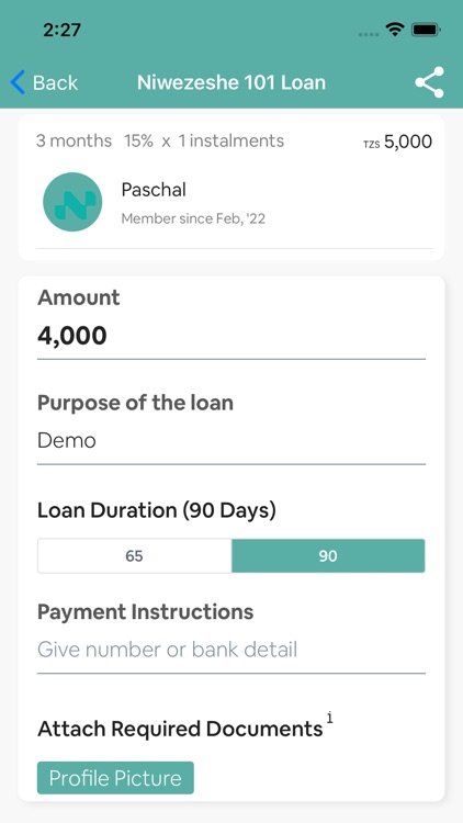 Niwezeshe - Borrow & lend P2P screenshot-8