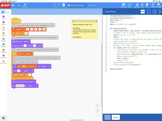VEXcode EXP screenshot 3
