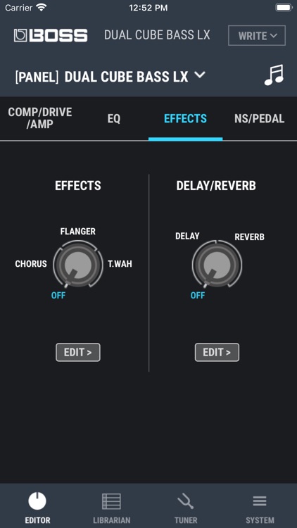 DUAL CUBE BASS LX Editor