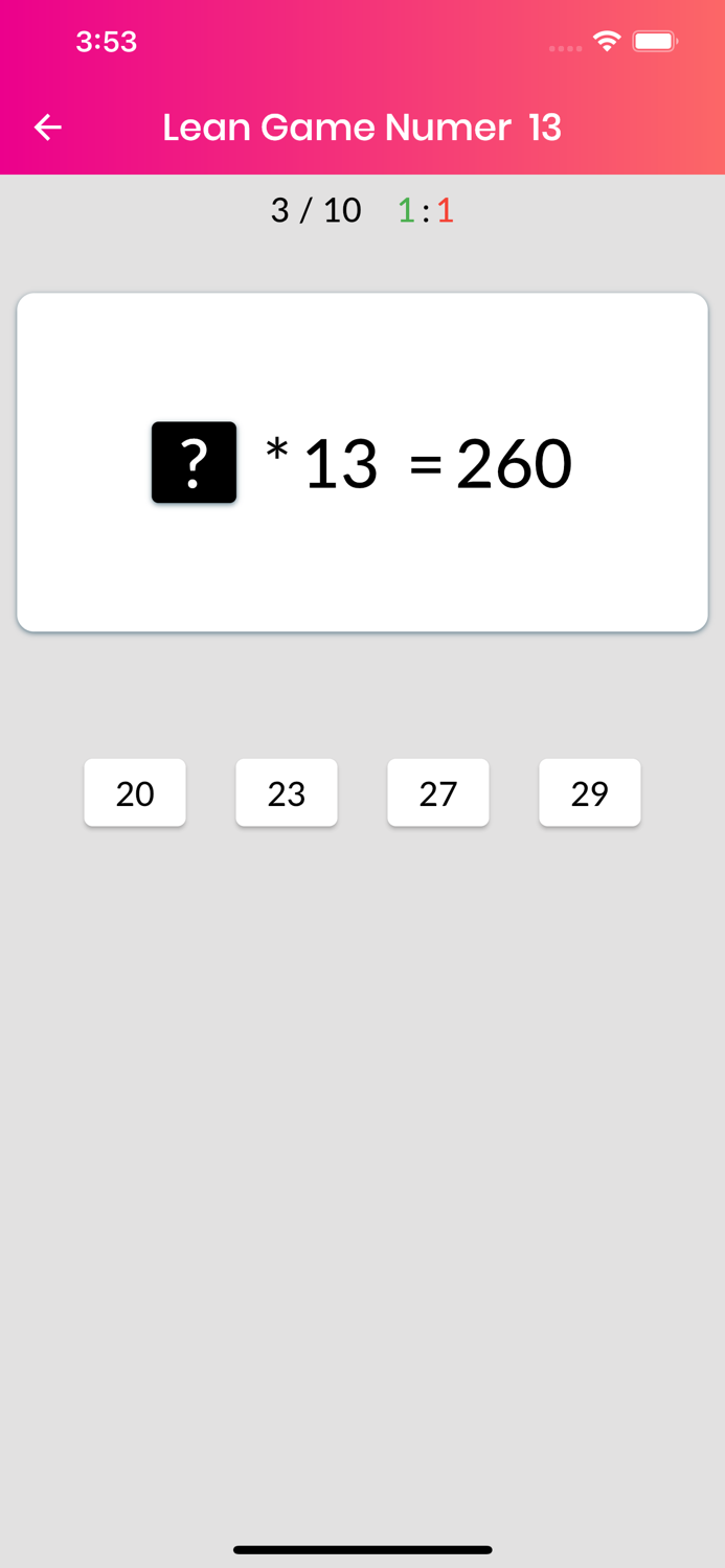 Multiplication tables games