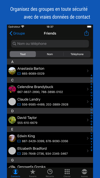 iContacts+: Contacts de groupe iContacts+: Contacts de groupe