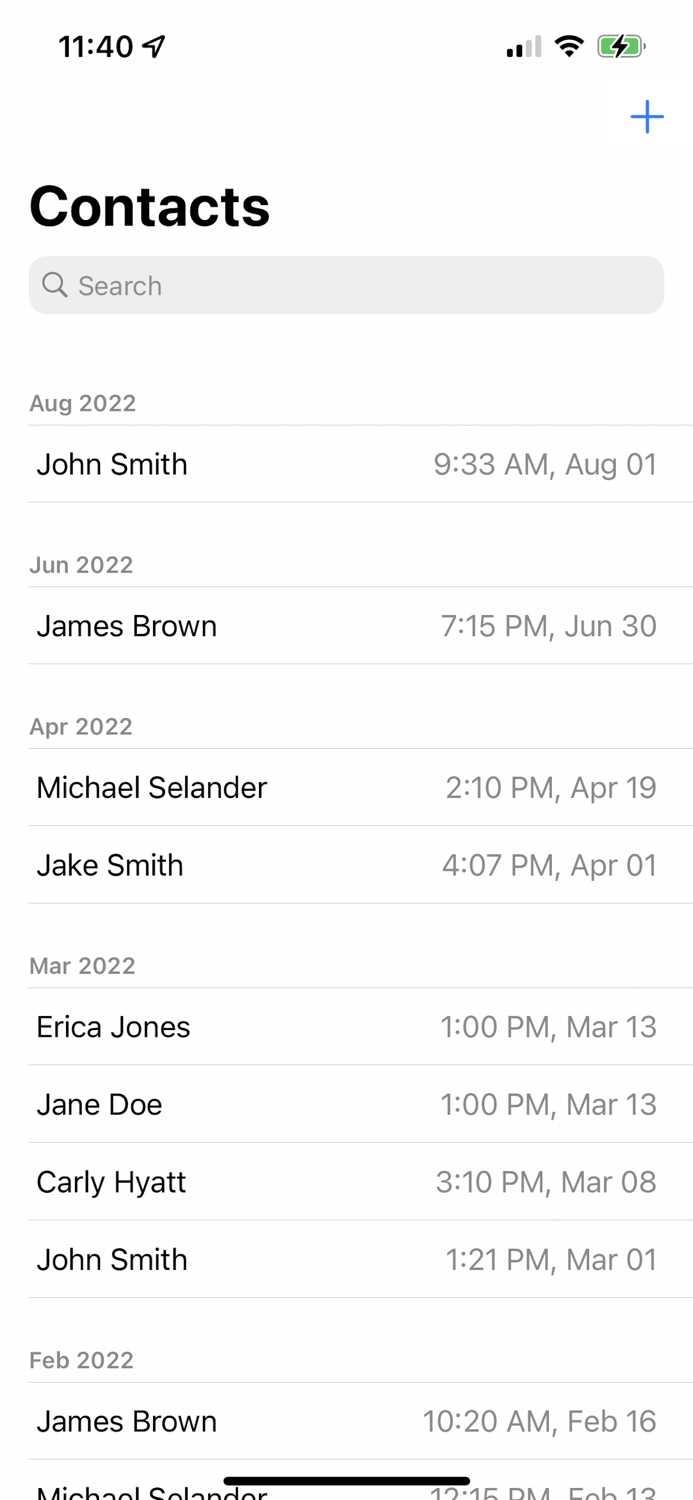 Recent Contacts - Sort by Date