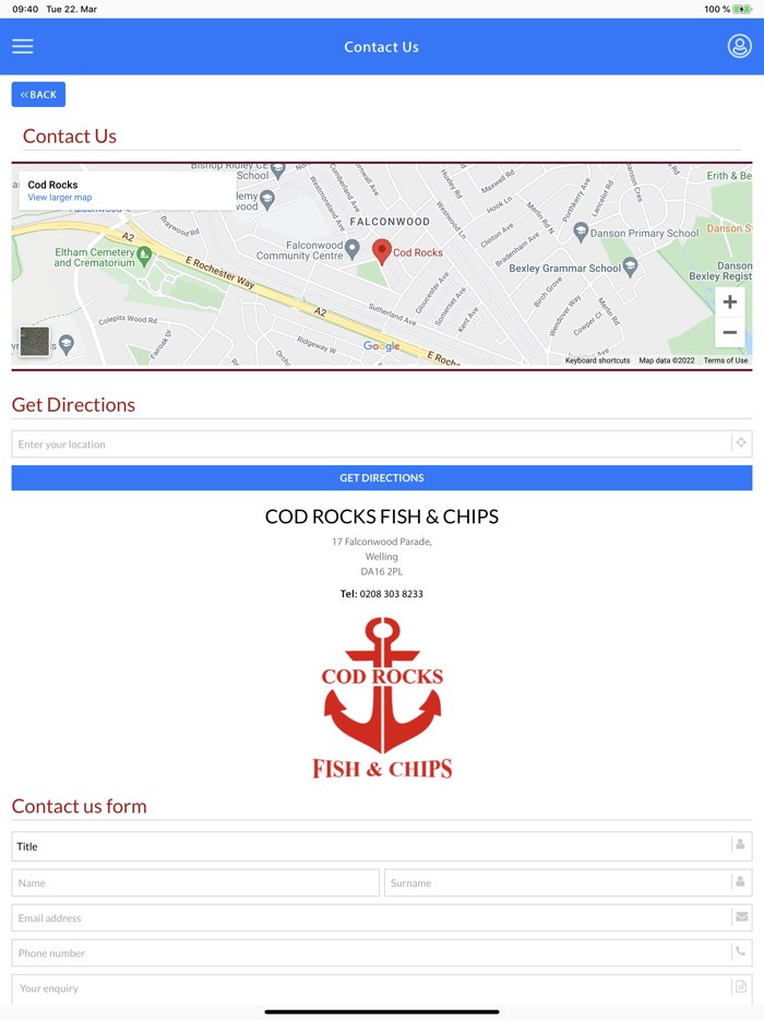 COD Rocs Fish  Chips Welling