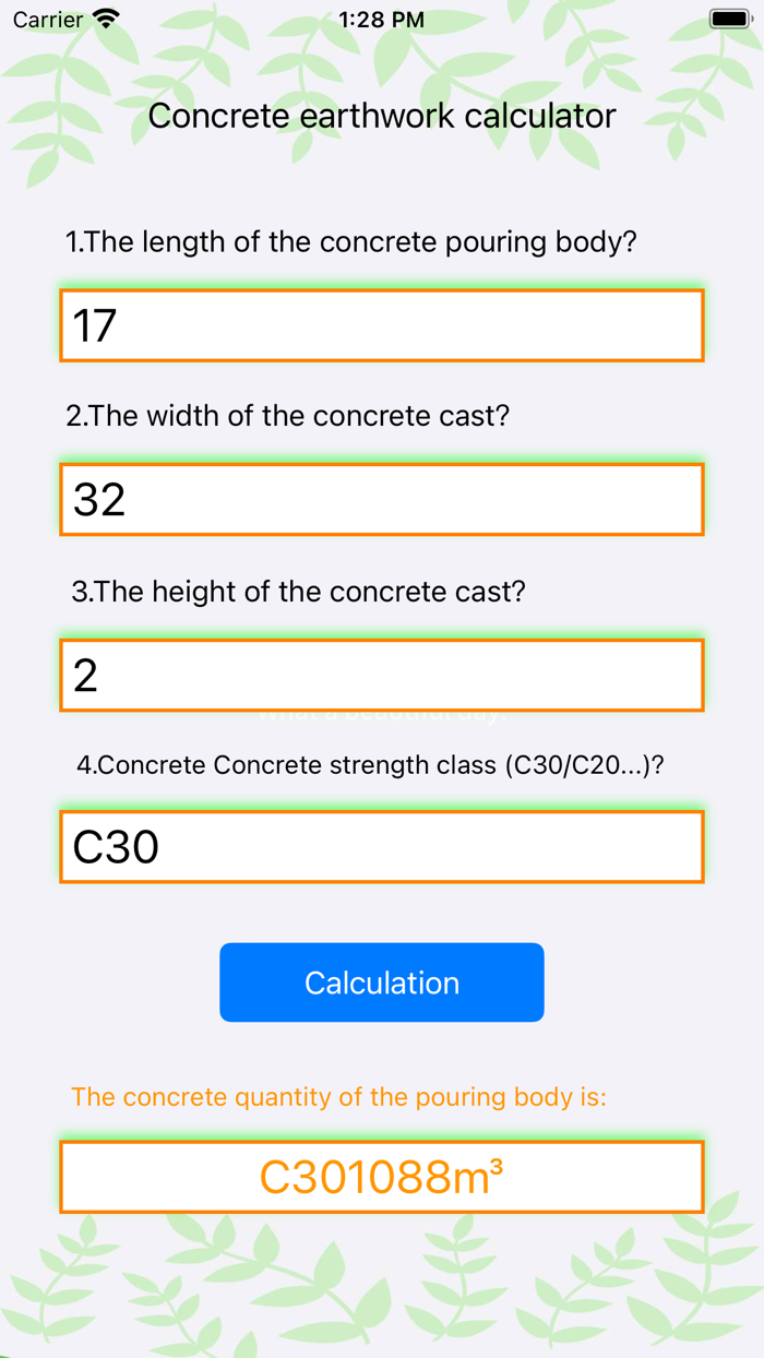 Concrete Earthwork Calculator
