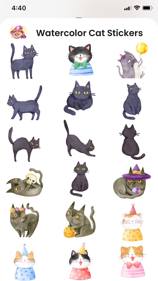 【图】Watercolor Cat Stickers(截图3)