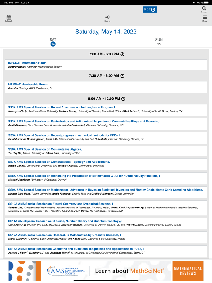 AMS Spring Western 2022