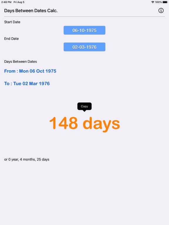 Days Between Dates Calculator screenshot 20