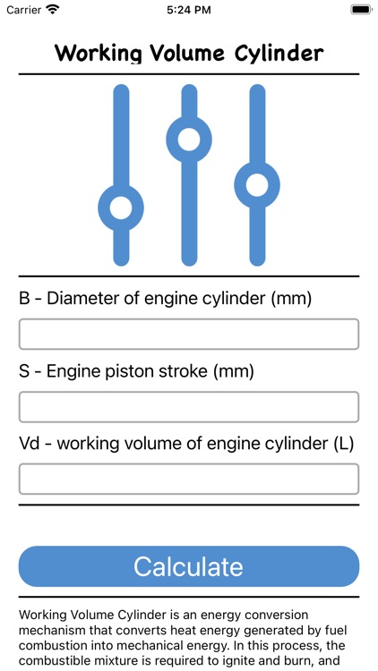 Working Volume Cylinder