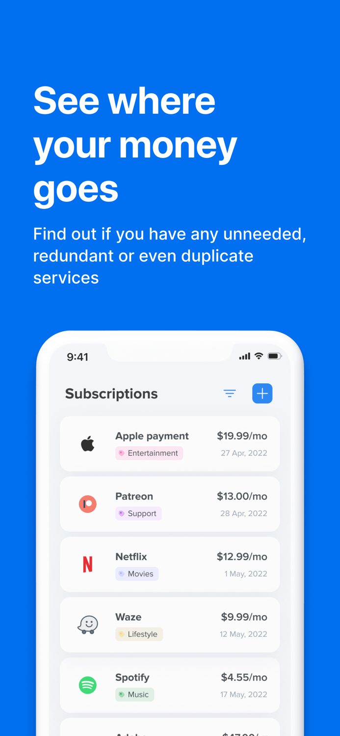 INXY — Subscriptions Tracker