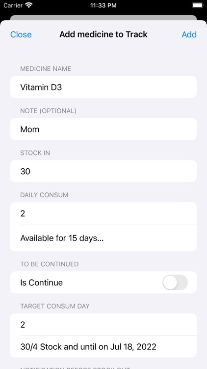 Pill Reminder stockout tracker screenshot-3