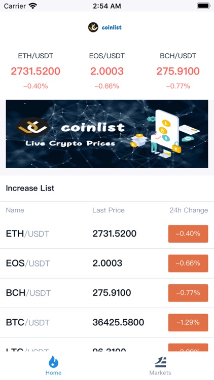 Coinlist: Live Crypto Prices
