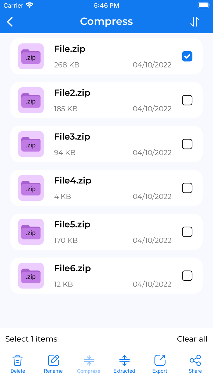 File Extractor Zip, 7Zip, Rar
