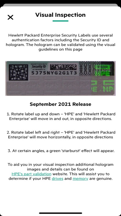 HPE Parts Validation