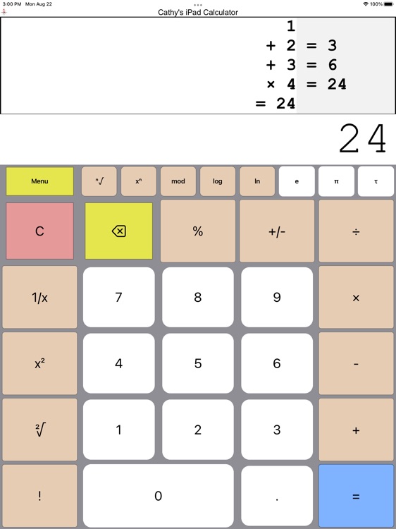 Cathy's Calculator for iPad