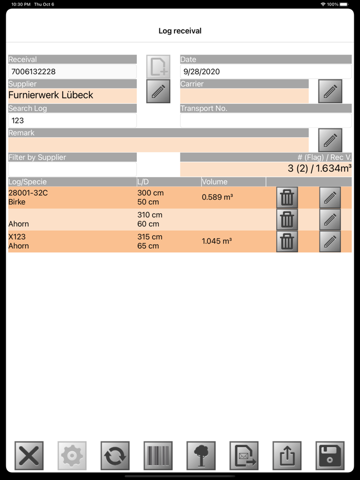 TIMBERplus Log Receival