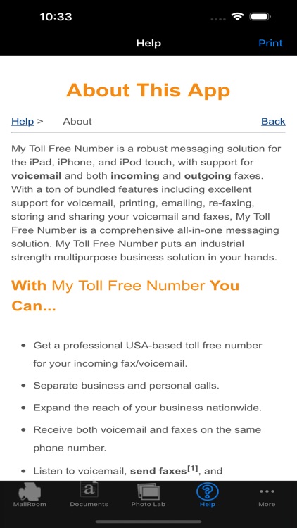 My Toll Free Number + Fax, VM screenshot-0