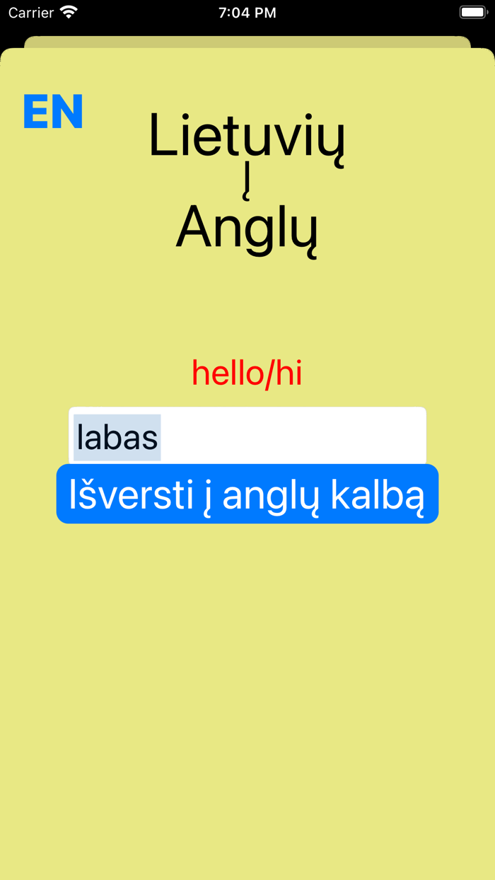 Lithuanian/English Dictionary