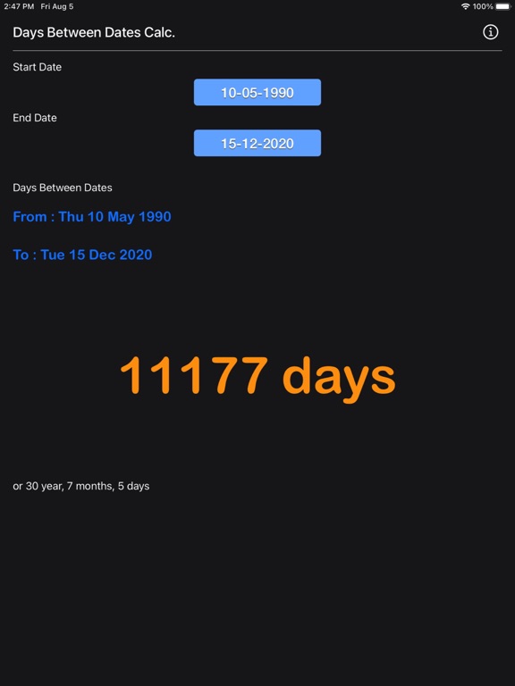 Days Between Dates Calculator screenshot 11