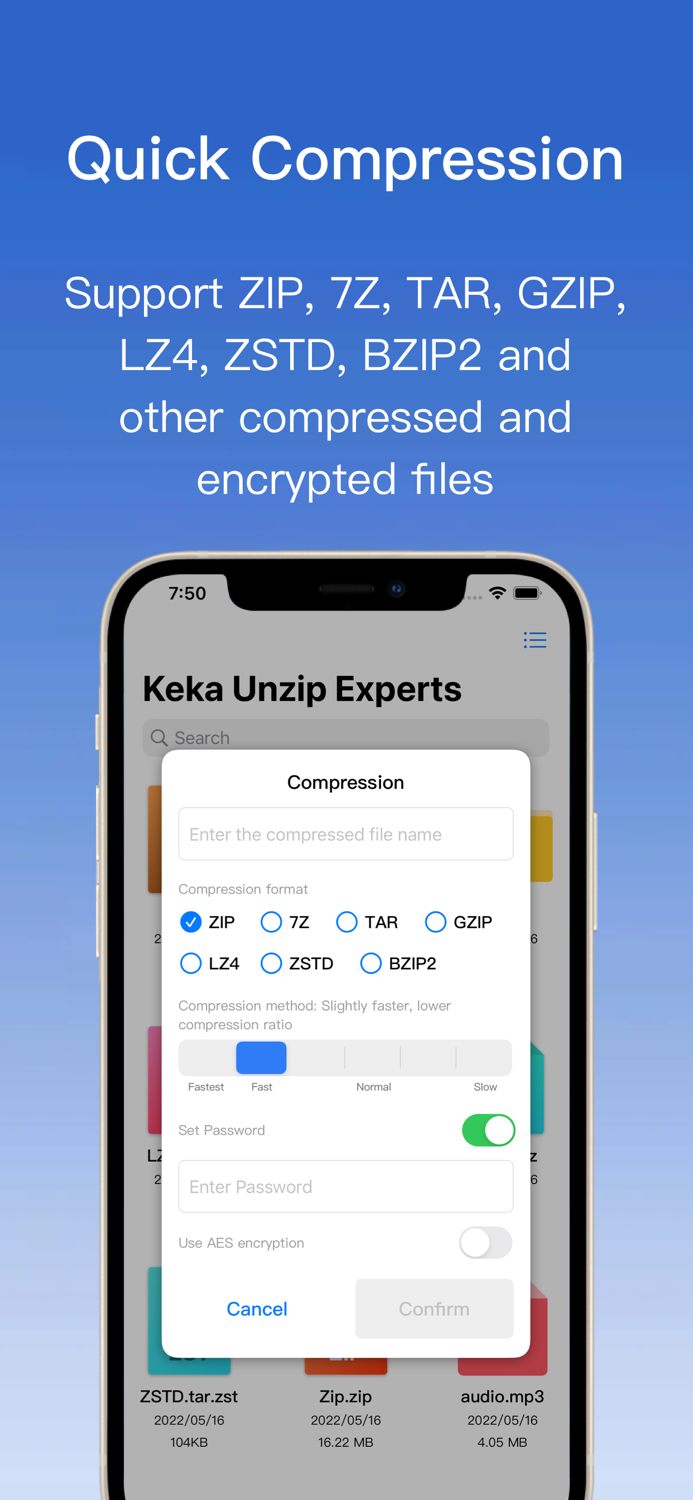 Keka Unzip Experts -ZIP/7Z/TAR