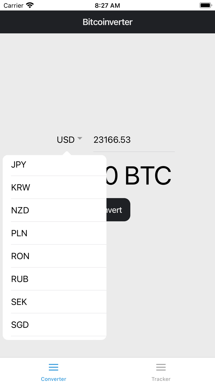 BTC converter crypto tracker
