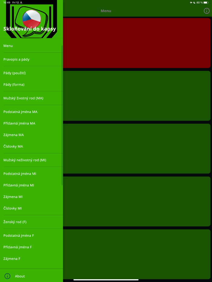 Чешские склонения в кармане