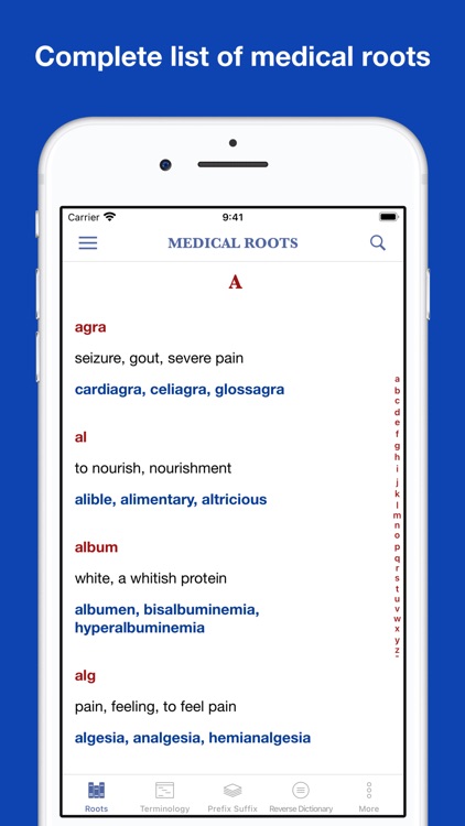 Medical Roots Dictionary