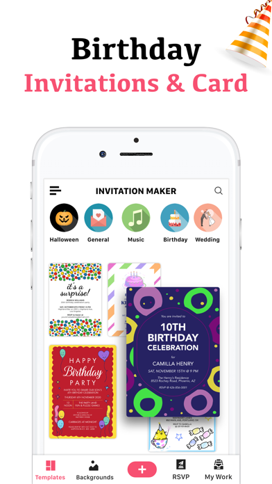 Invitation Maker | Card Design Screenshot on iOS
