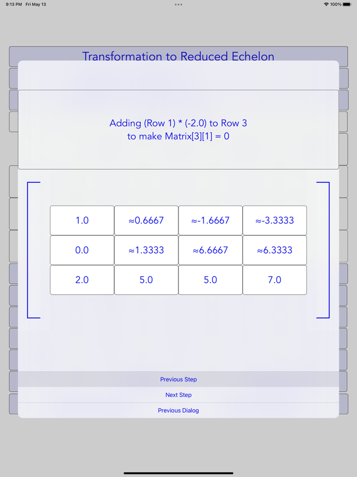 Matrix Solver Step by Step