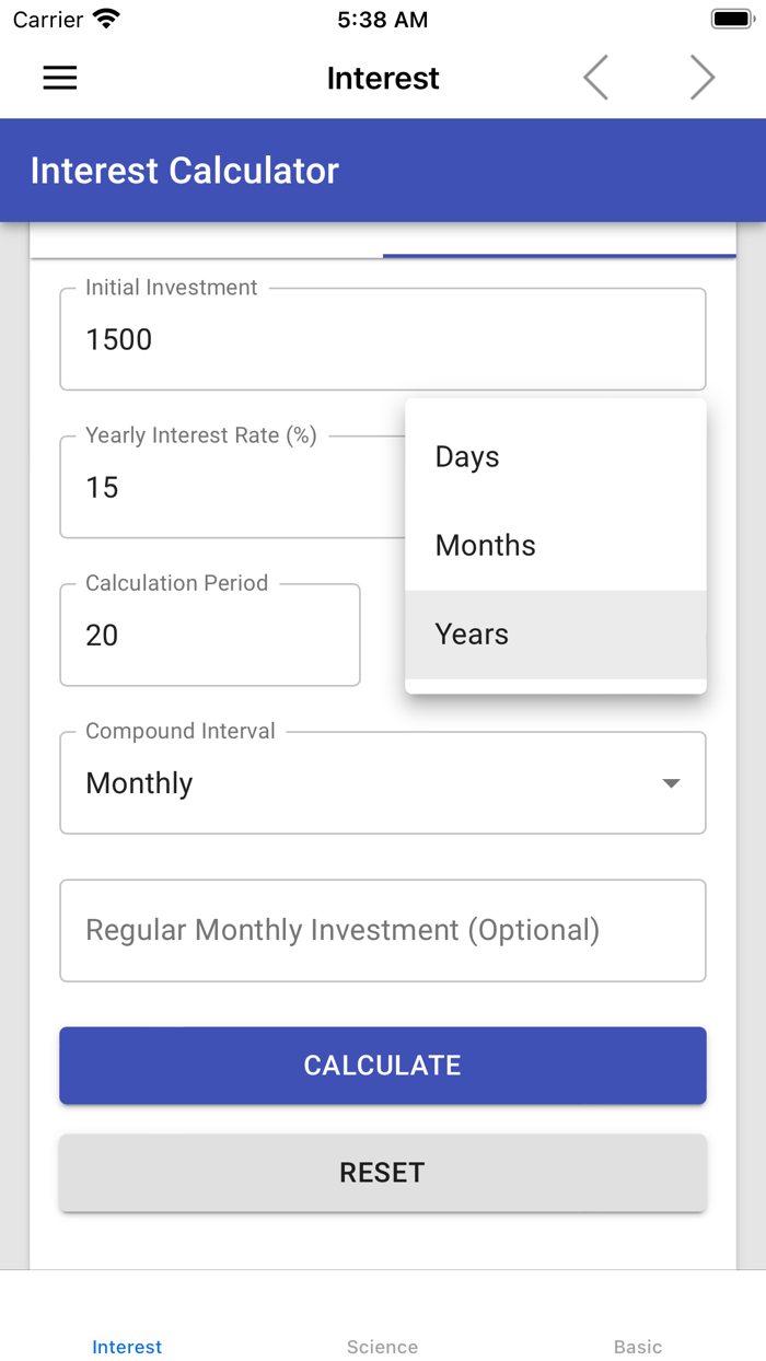 Interest Calculator and Tools