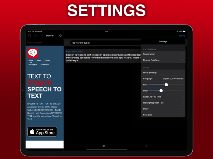 Text to Speech, Speech to Text