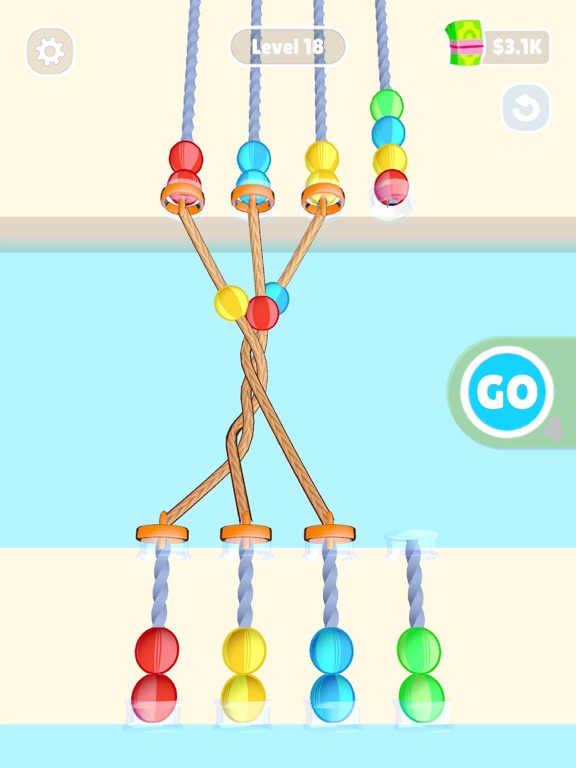 Balls and Ropes Sorting Puzzle screenshot 2