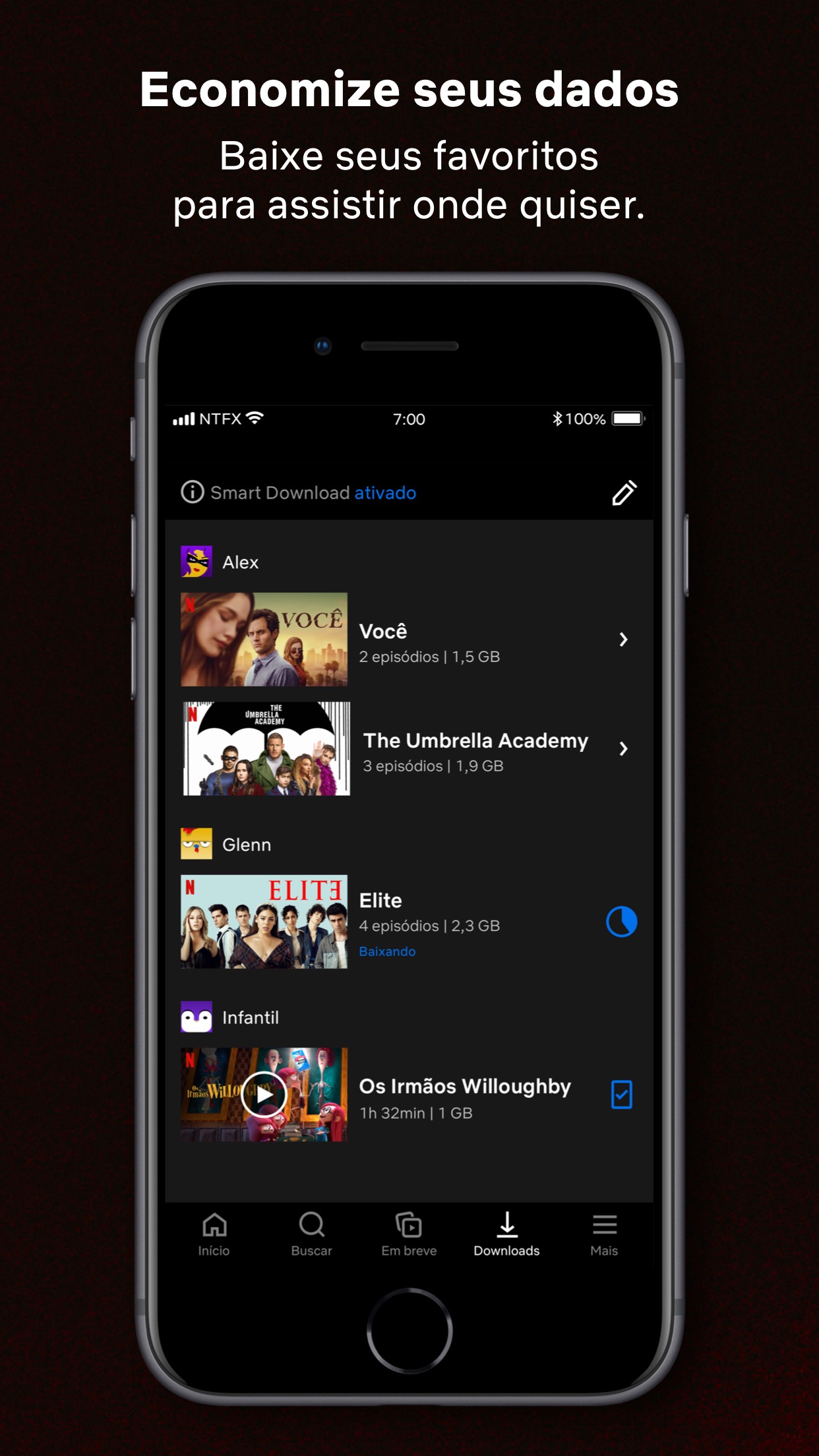 Screenshot do app Netflix