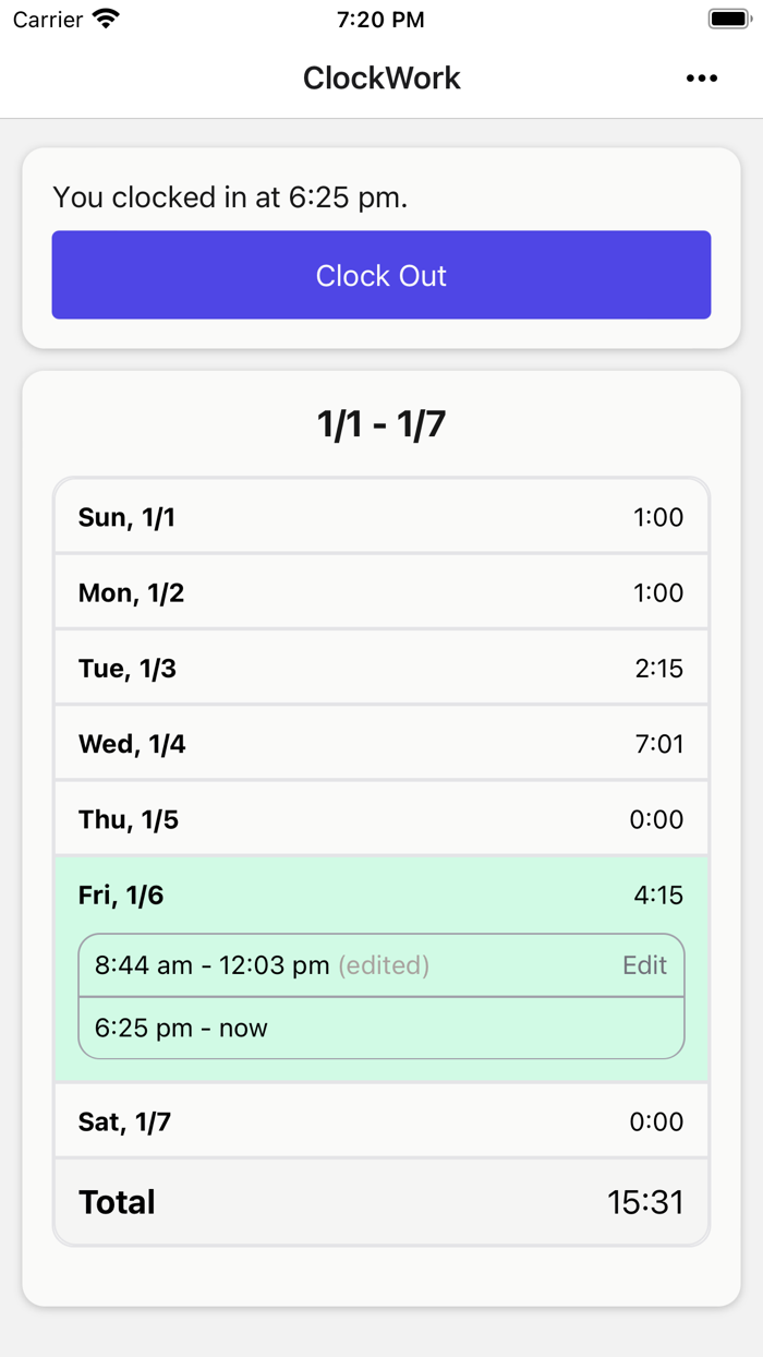 ClockWork Time Tracker