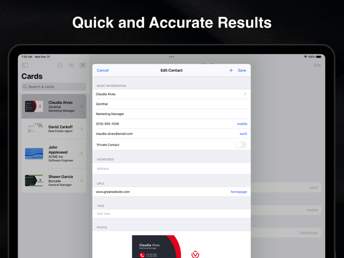 ScanBox Business Card Scanner