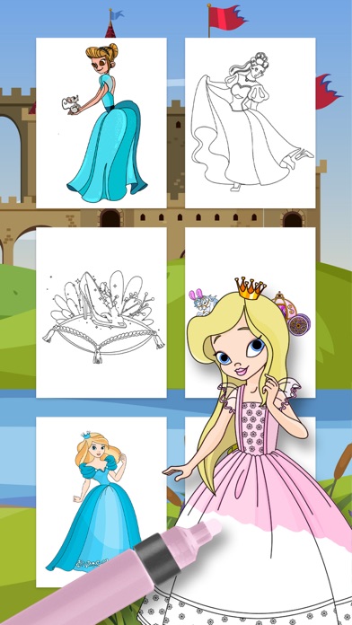 How to cancel & delete Paint princess Cinderella – coloring games for girls from iphone & ipad 3