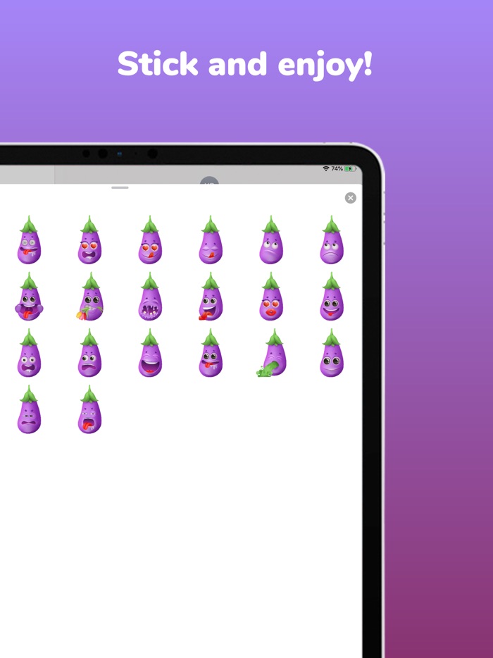 Eggplant 3D Emoji Stickers App