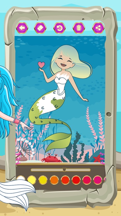 How to cancel & delete Paint Magic mermaids - coloring the mermaid and the sea from iphone & ipad 4