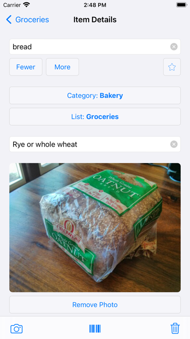 Our Groceries Shopping List Screenshot