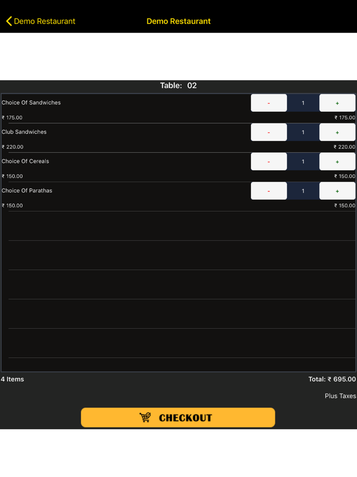 CSAT ContactLess Order App