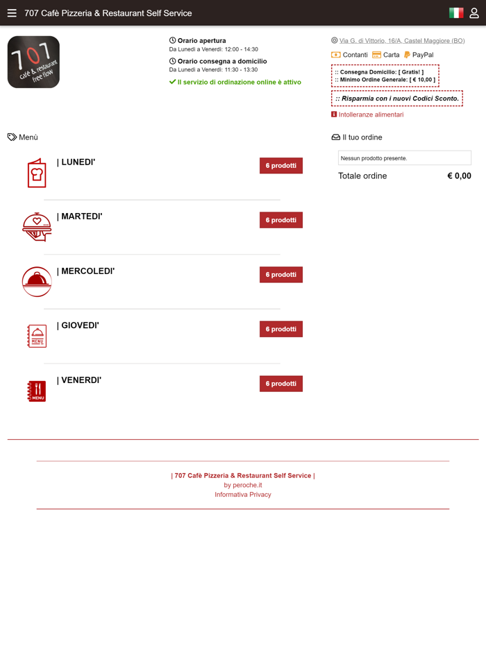 707 Cafè Pizzeria  Restaurant