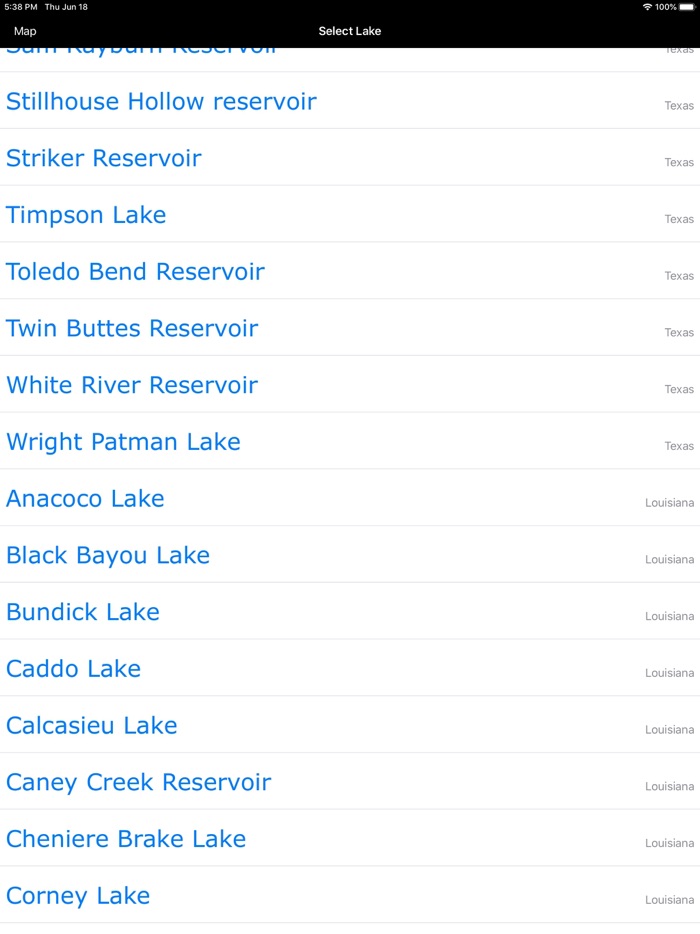 Texas-LA-AR Lakes  Fishes