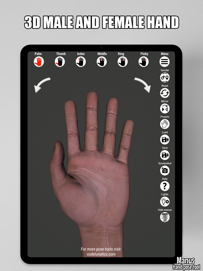 Manus - Hand reference for art